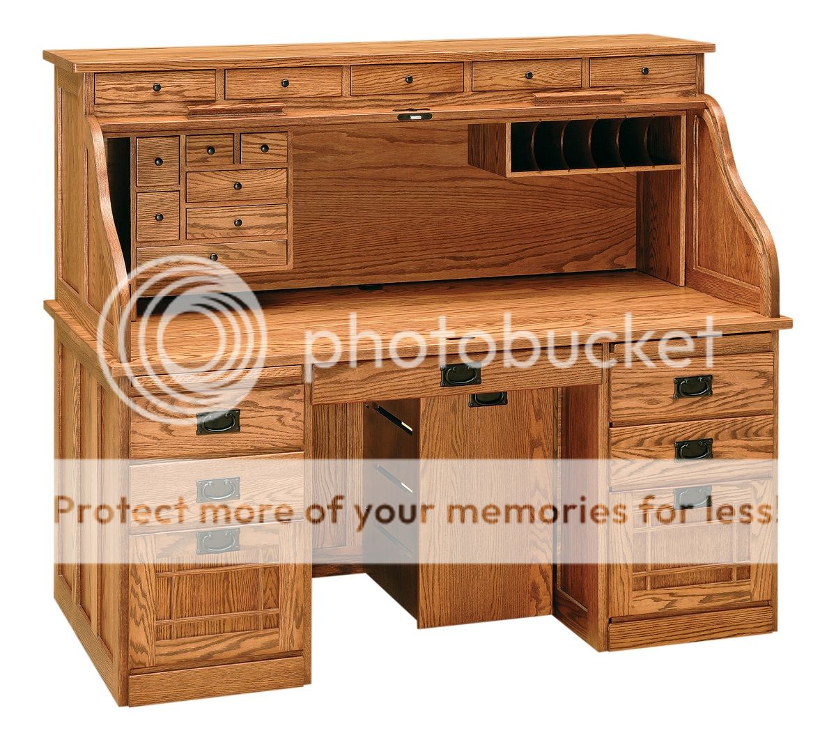 Amish Handcrafted Mission Roll Top Computer Desk Office Furniture Wood